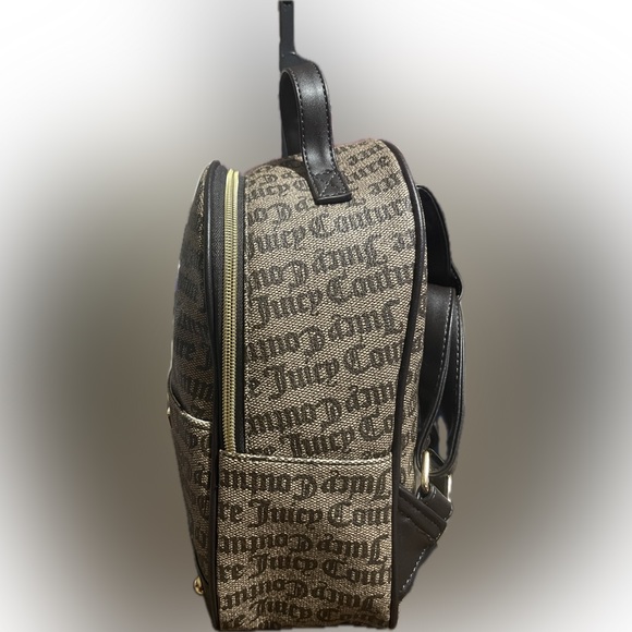 JUICY COUTURE NWT Taupe Brown Gold-Tone Hardware Glam Backpack Purse Bag - Picture 2 of 7